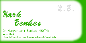 mark benkes business card
